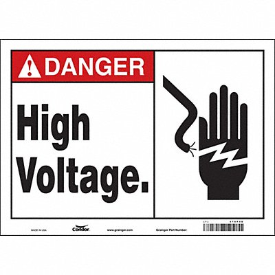 CONDOR 479P48 Safety Sign 10 in x 14 in Vinyl