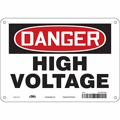 CONDOR 479P58 J6931 Safety Sign 14 inx10 in Glow Vinyl