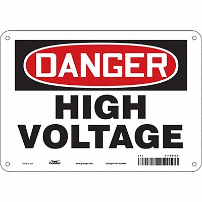 CONDOR 479P64 J6931 Safety Sign 7 inx10 in Polyethylene