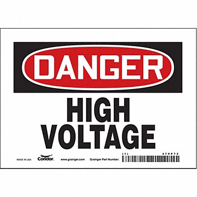 CONDOR 479P72 J6931 Safety Sign 5 inx7 in Vinyl