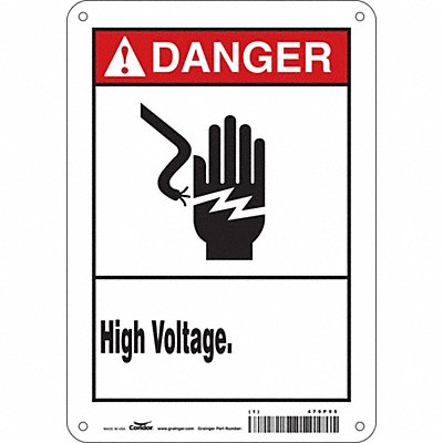 CONDOR 479P95 Safety Sign 10 in x 7 in Aluminum