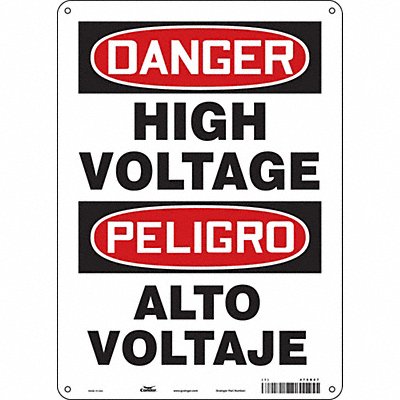 CONDOR 479R07 Safety Sign 14 in x 10 in Polyethylene