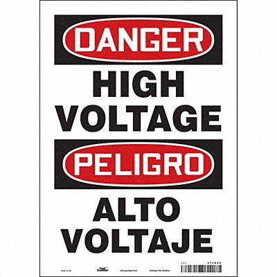 CONDOR 479R09 Safety Sign 14 inx10 in Vinyl