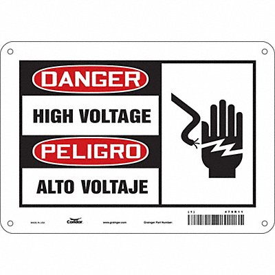 CONDOR 479R11 Safety Sign 7 in x 10 in Aluminum