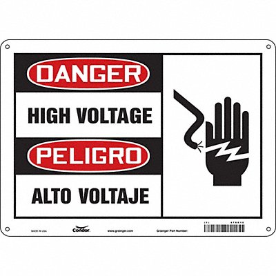 CONDOR 479R12 Safety Sign 10 in x 14 in Aluminum