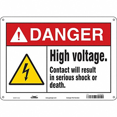 CONDOR 479R88 Safety Sign 10 in x 14 in Polyethylene