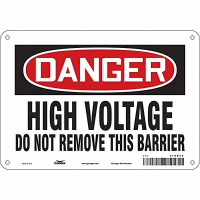 CONDOR 479R95 Safety Sign 7 in x 10 in Aluminum