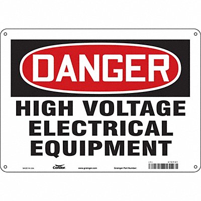 CONDOR 479T07 Safety Sign 10 inx14 in Aluminum