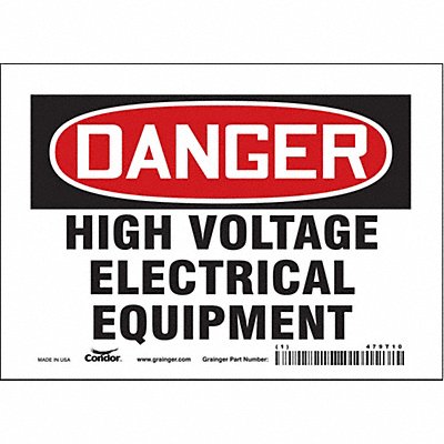 CONDOR 479T10 Safety Sign 5 inx7 in Vinyl