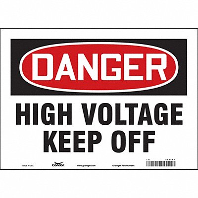 CONDOR 479T57 Safety Sign 10 in x 14 in Vinyl