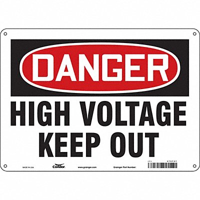 CONDOR 479T67 J6932 Safety Sign 10 in x 14 in Glow Vinyl