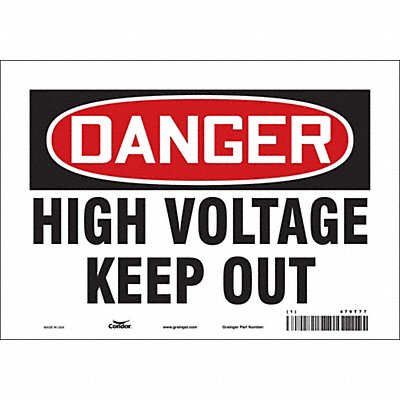 CONDOR 479T77 J6932 Safety Sign 7 inx10 in Vinyl