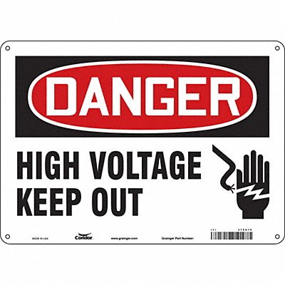 CONDOR 479U15 Safety Sign 10 inx14 in Aluminum