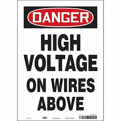 CONDOR 479U41 Safety Sign 14 in x 10 in Vinyl