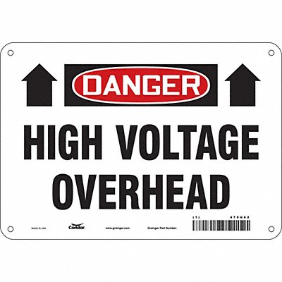 CONDOR 479U62 Safety Sign 7 in x 10 in Aluminum