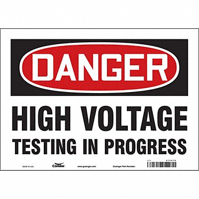 CONDOR 479U78 Safety Sign 10 in x 14 in Vinyl