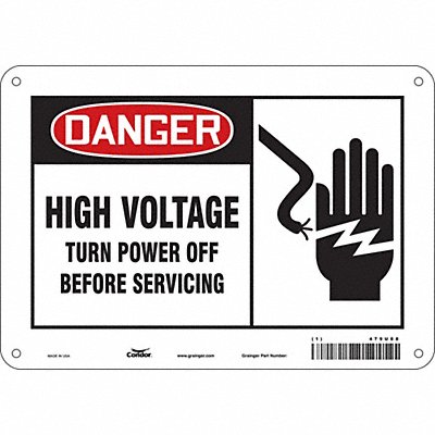 CONDOR 479U88 Safety Sign 7 in x 10 in Polyethylene