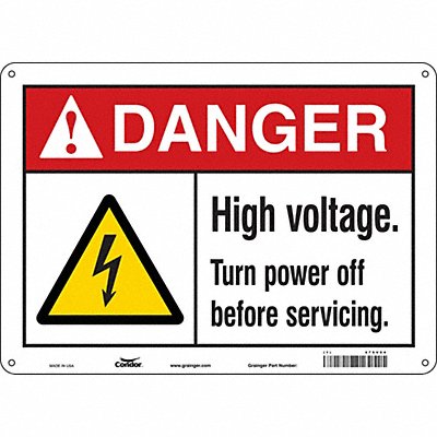 CONDOR 479V04 Safety Sign 10 in x 14 in Polyethylene