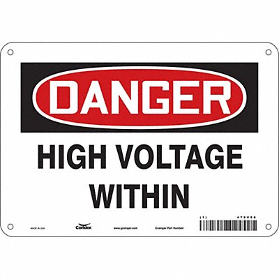 CONDOR 479V50 Safety Sign 7 in x 10 in Aluminum