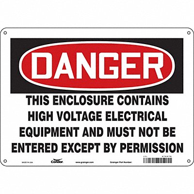 CONDOR 479V79 Safety Sign 10 inx14 in Aluminum