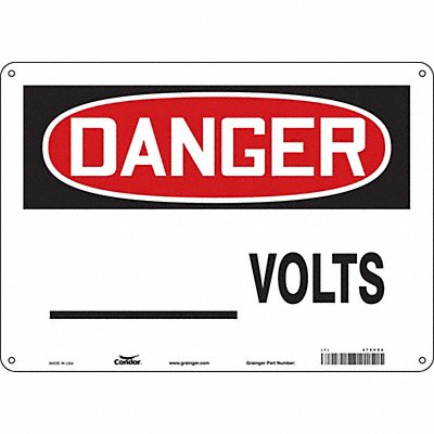 CONDOR 479V94 Safety Sign 10 in x 14 in Polyethylene