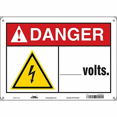 CONDOR 479W06 Safety Sign 10 in x 14 in Aluminum