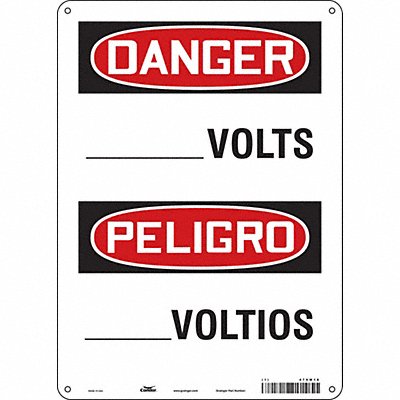 CONDOR 479W18 Safety Sign 14 in x 10 in Aluminum