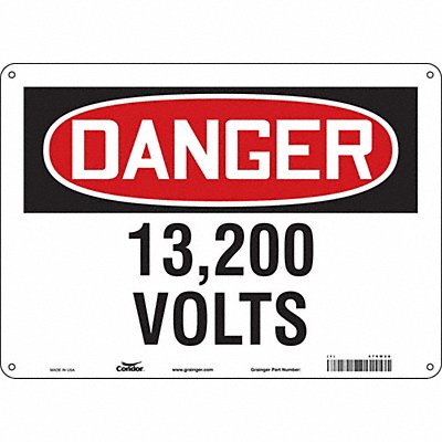 CONDOR 479W28 Safety Sign 10 in x 14 in Aluminum
