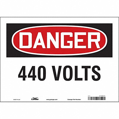 CONDOR 479W47 Safety Sign 10 in x 14 in Vinyl