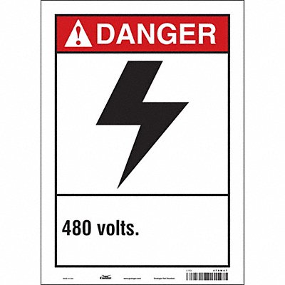 CONDOR 479W67 Safety Sign 14 in x 10 in Vinyl