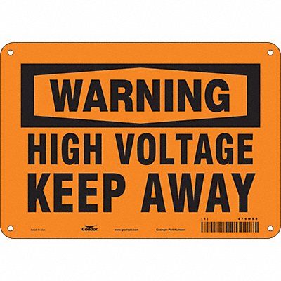 CONDOR 479W88 Safety Sign 7 in x 10 in Aluminum