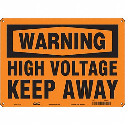 CONDOR 479W89 Safety Sign 10 in x 14 in Aluminum