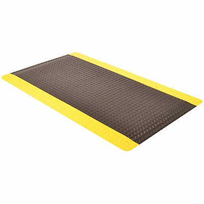 NOTRAX 479R4875YB Antifatigue Runner Black YllwBrdr 4x75ft