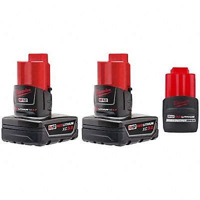 MILWAUKEE 4811241248112420 M12 XC Battery 2PK + M12 CP2.5 Battery