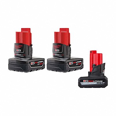 MILWAUKEE TOOL EQUIPMENT 48-11-2412, 48-11-2450 M12 RDL Battery 2PK + HO XC5.0 Battery