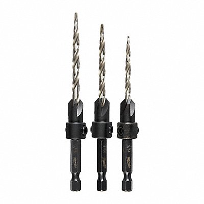 MILWAUKEE 48135003 Countersink Set High Speed Steel 3 Pcs