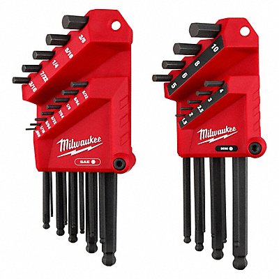 MILWAUKEE 48222187 Hex Key Set 22 Pieces Finish Black Oxide