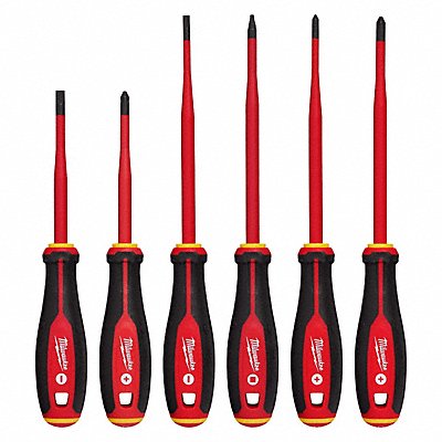 MILWAUKEE 48222206 Insulated Screwdriver St 8 1/4 in L 6pcs