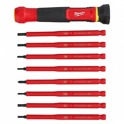 MILWAUKEE 48222217 Multi-Bit Screwdriver 6 3/4 in L 8 pcs