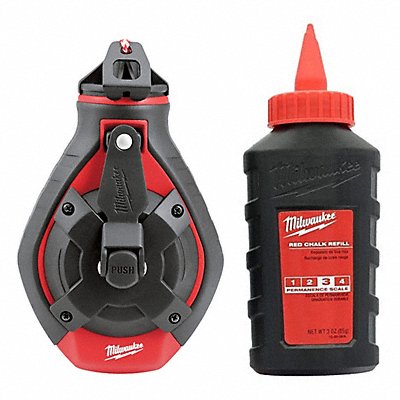 MILWAUKEE 48223986 100 ft Bold Line Chalk Reel Red Chalk