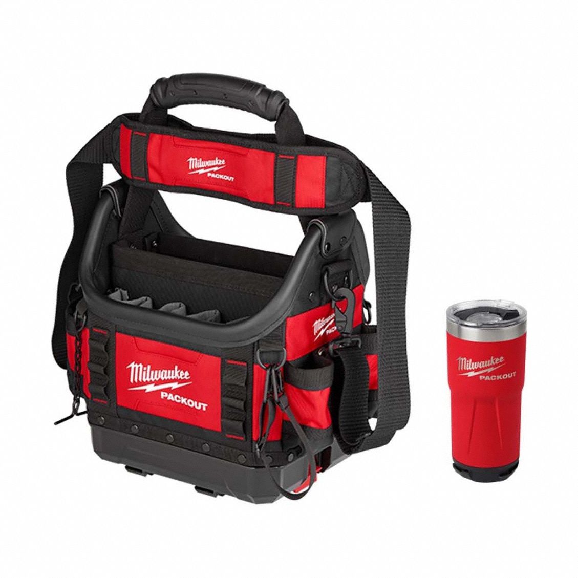 MILWAUKEE 4822831148228392R PACKOUT 10 Structured Tote+20oz Tumbler