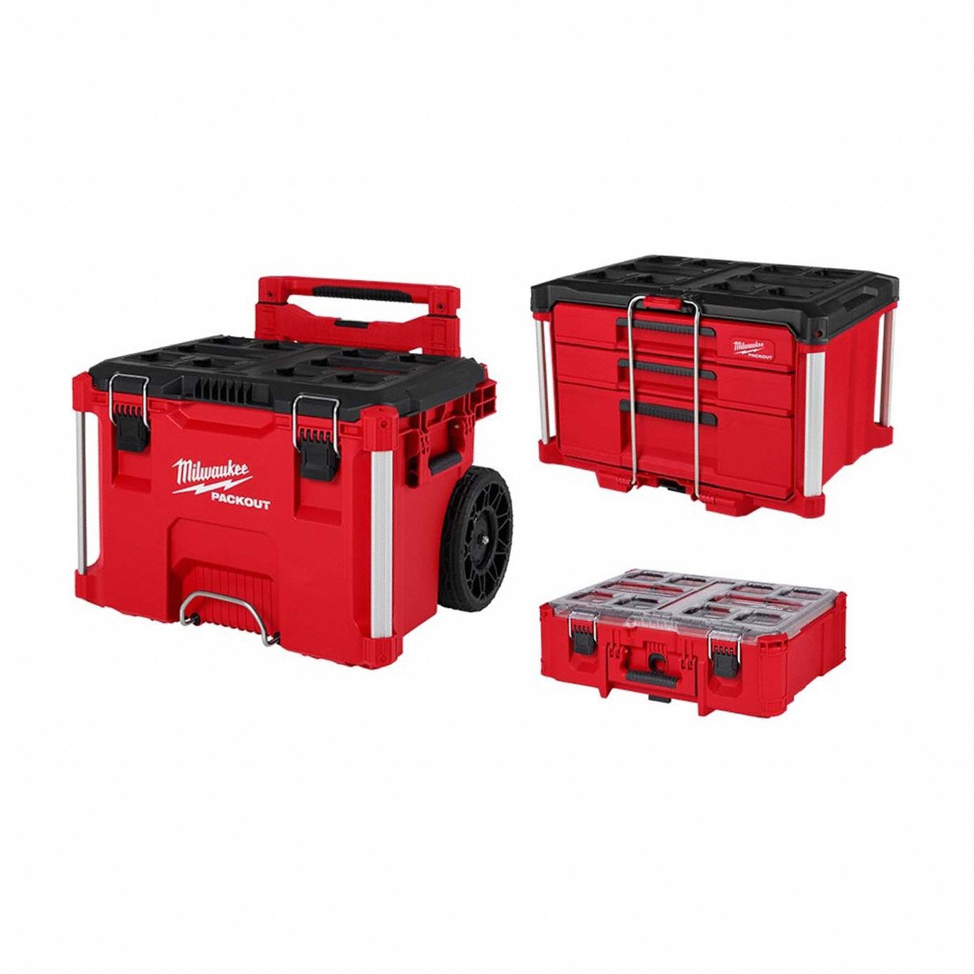 MILWAUKEE 4.82284274822844E+23 Rolling Toolbox + 3Drawer+Deep Organiser