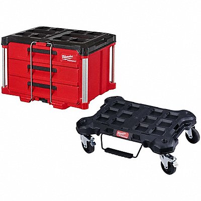 MILWAUKEE 48-22-8443, 48-22-8410 PACKOUT 3-DRAWER + DOLLY