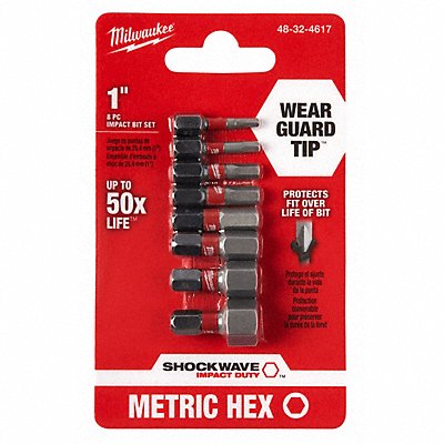 MILWAUKEE 48324617 Insert Bit Set 1/4 Shank 1 Bit L PK8