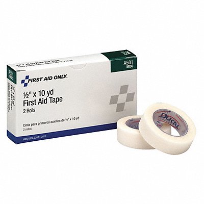 GRAINGER A501 First Aid Tape 10yd 1/2 W White PK2