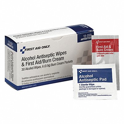GRAINGER 12050 Topical Burn Cream/Wipes 0.9g PK36