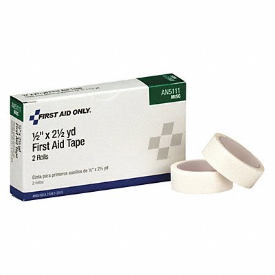 GRAINGER AN51111 First Aid Tape 2 1/2yd 1/2 W White PK2
