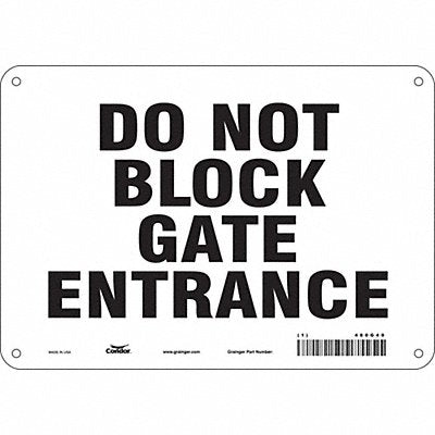 CONDOR 480G40 Safety Sign 7 in x 10 in Polyethylene