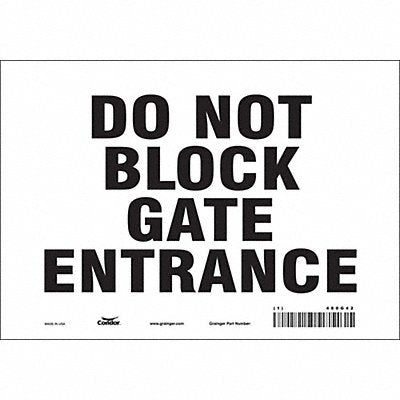 CONDOR 480G42 Safety Sign 7 in x 10 in Vinyl