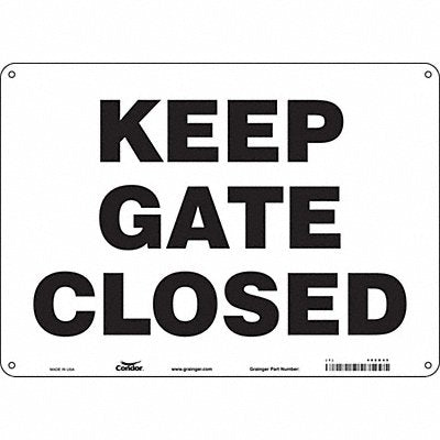 CONDOR 480G45 Safety Sign 10 in x 14 in Aluminum